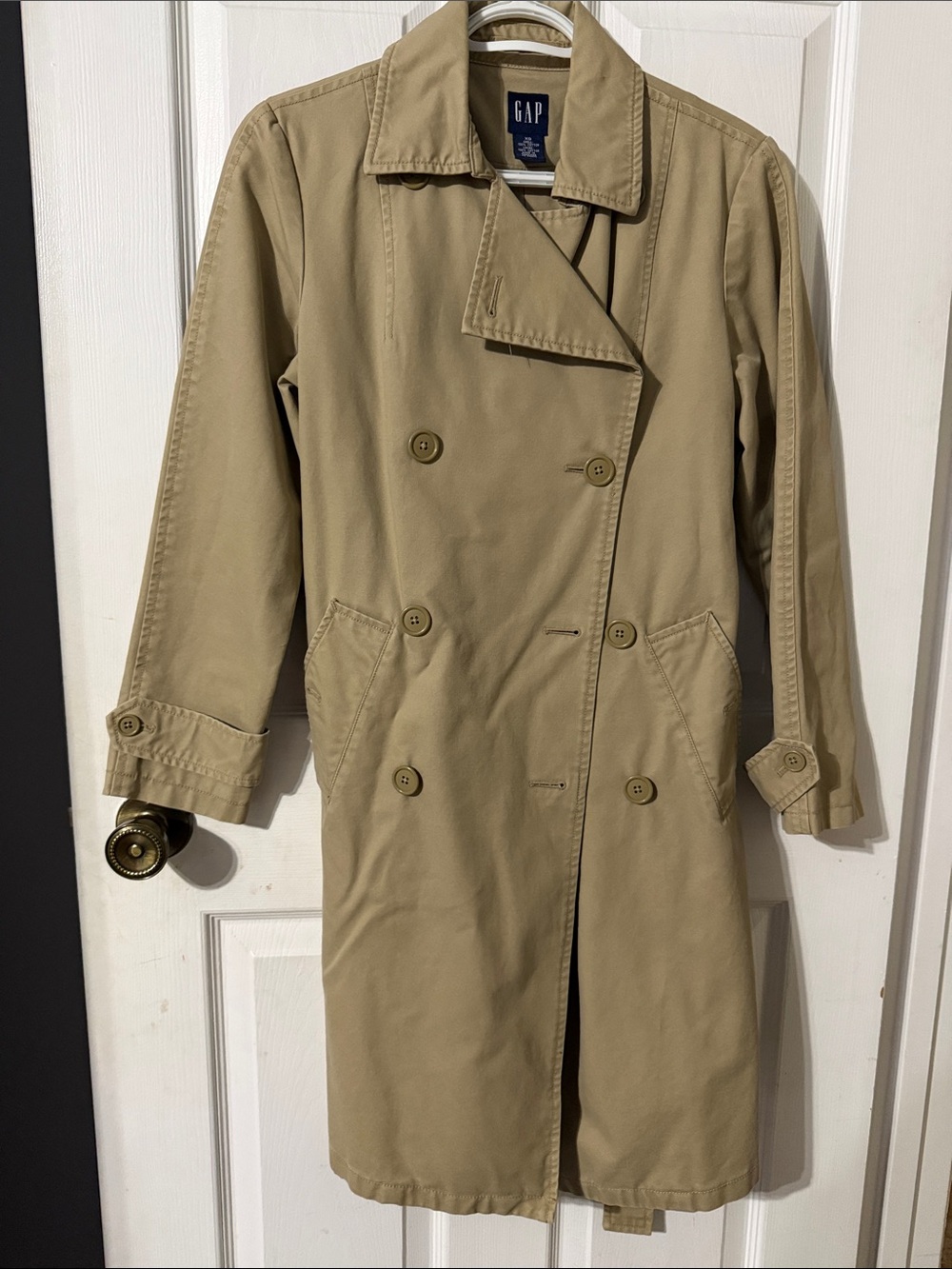 GAP Women's Tan Double-Breasted Trench Coat